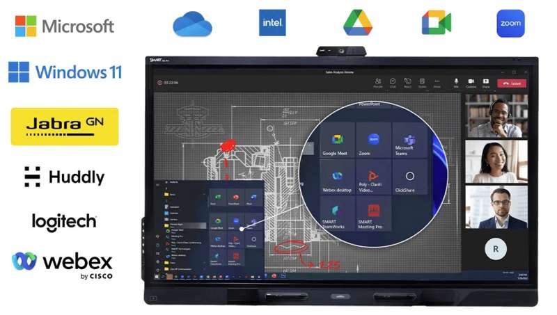 SMART Board 65" QX (V2) Pro series with iQ Video Conferencing Display