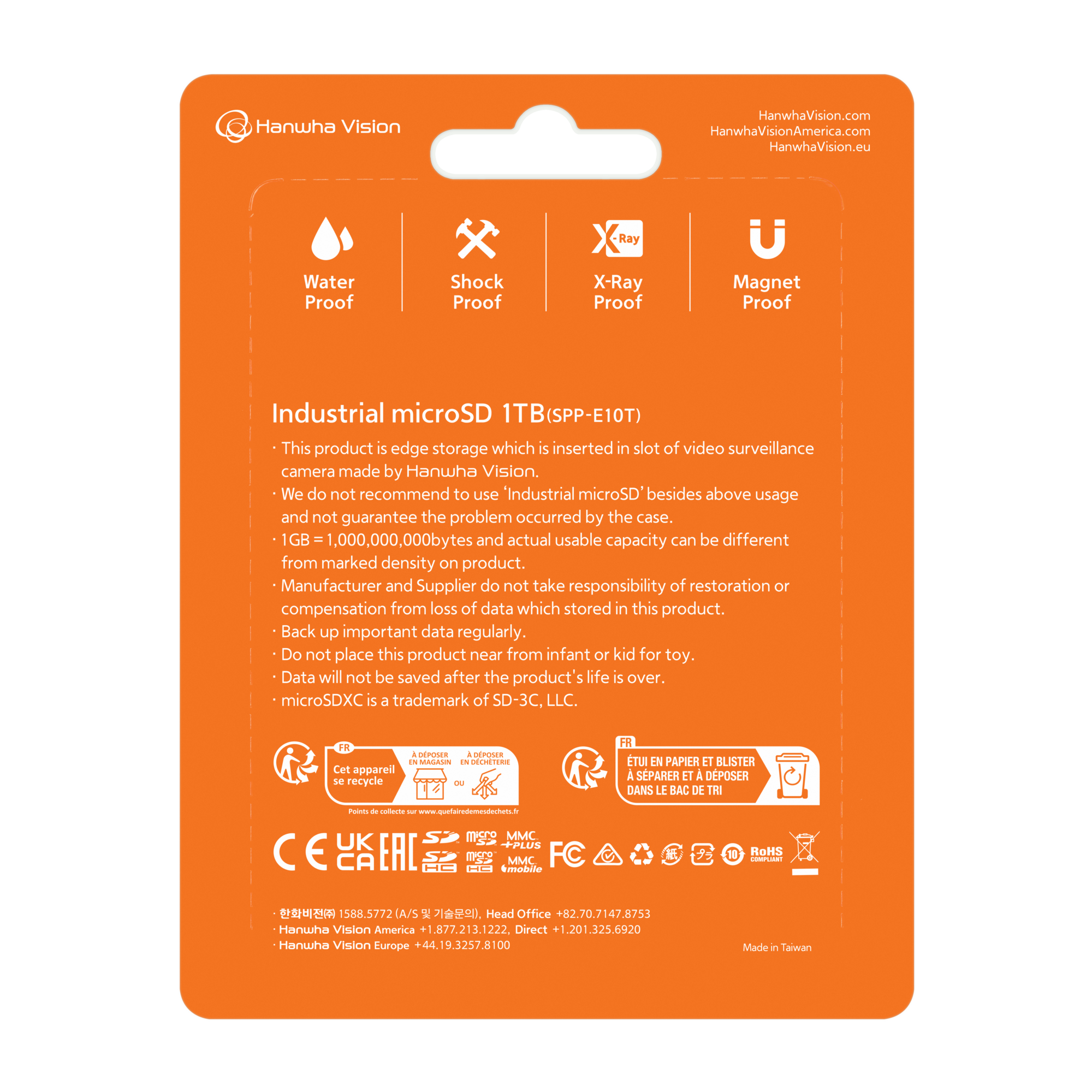 Hanwha SPP-E10T MicroSD Storage card