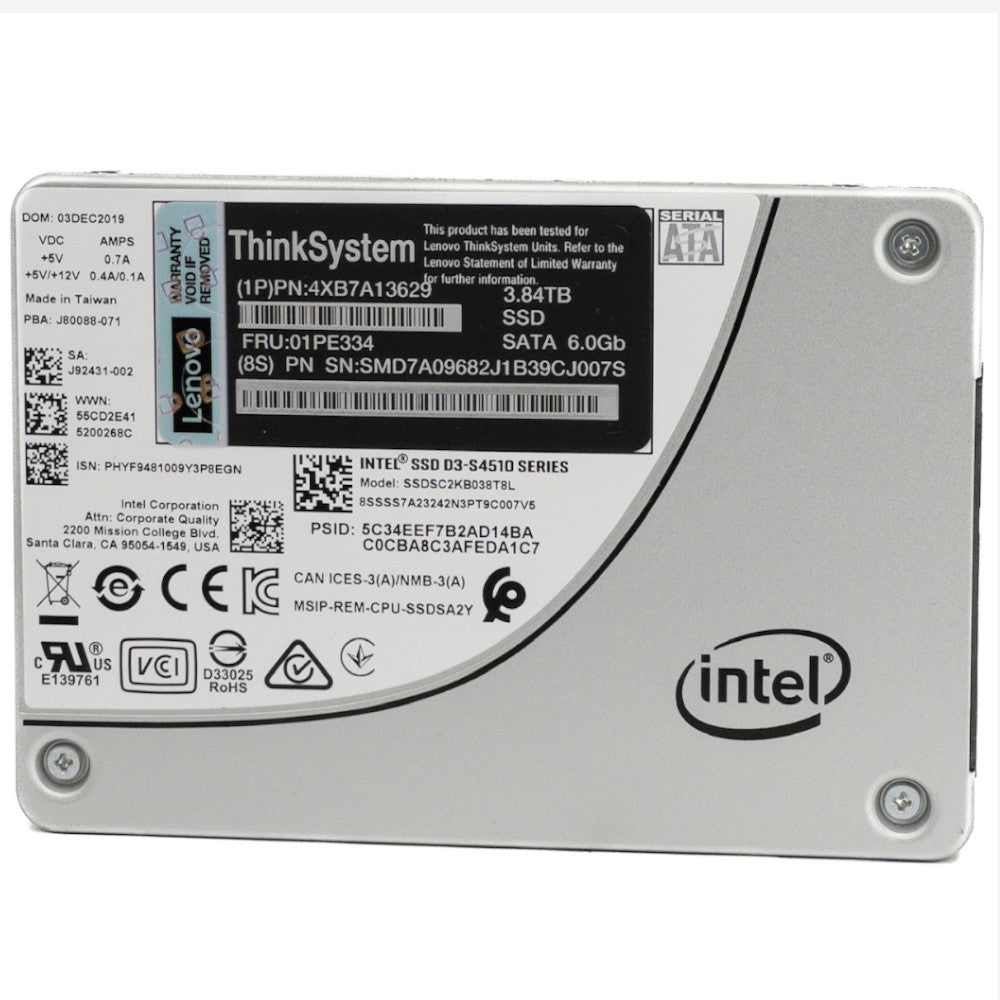 Lenovo D3-4510 SSDSC2KB038T8L 01PE334 3.84TB SATA 6Gb/s 2.5in Solid State Drive