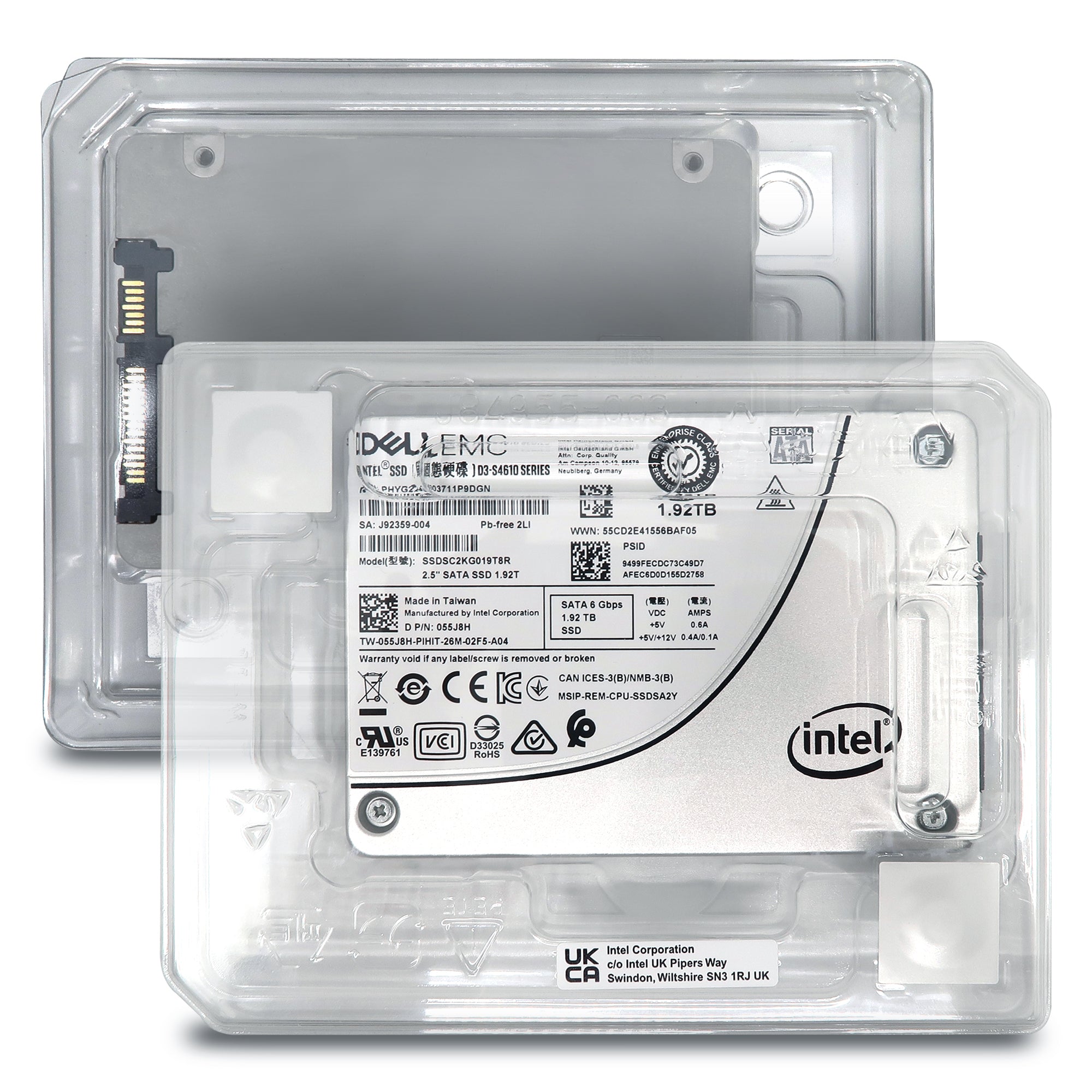 Dell D3-S4610 SSDSC2KG019T8R 055J8H 1.92TB SATA 6Gb/s 3D TLC 3DWPD 2.5in Solid State Drive