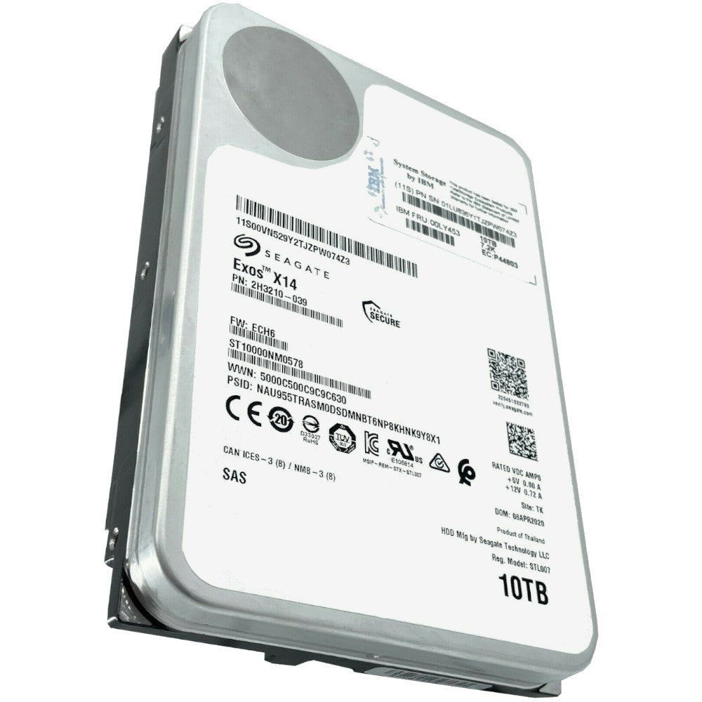 IBM Exos X14 ST10000NM0578 10TB 7.2K RPM SAS 12Gb/s 4Kn 3.5in Hard Drive