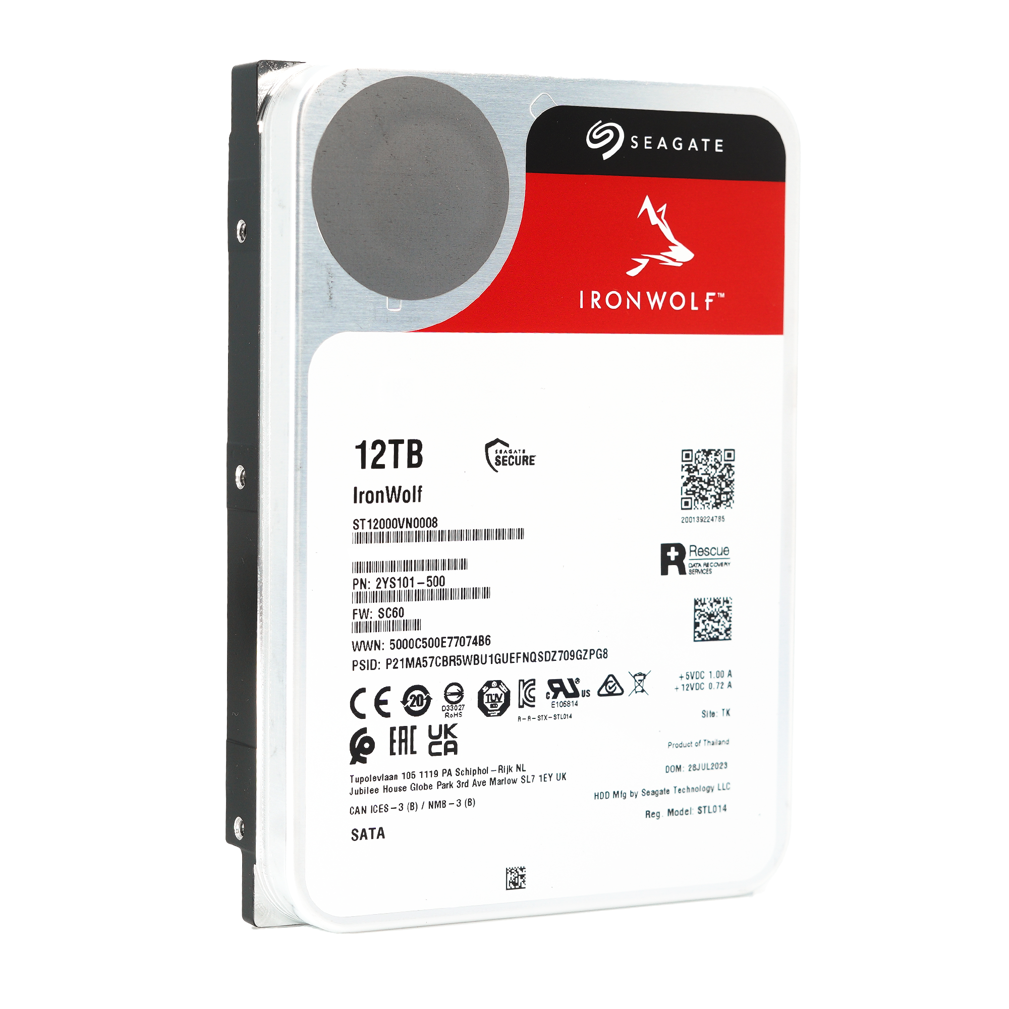 Seagate IronWolf ST12000VN0008 12TB 7.2K RPM SATA 6Gb/s 256MB 3.5" NAS Hard Drive
