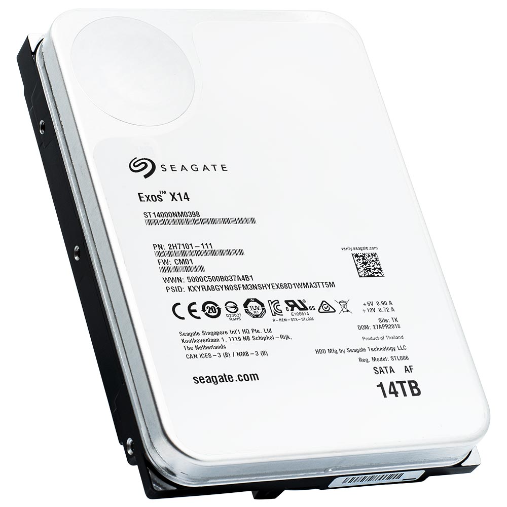 Seagate Exos X14 ST14000NM0398 14TB 7.2K RPM SATA 6Gb/s 512e 3.5in Hard Drive