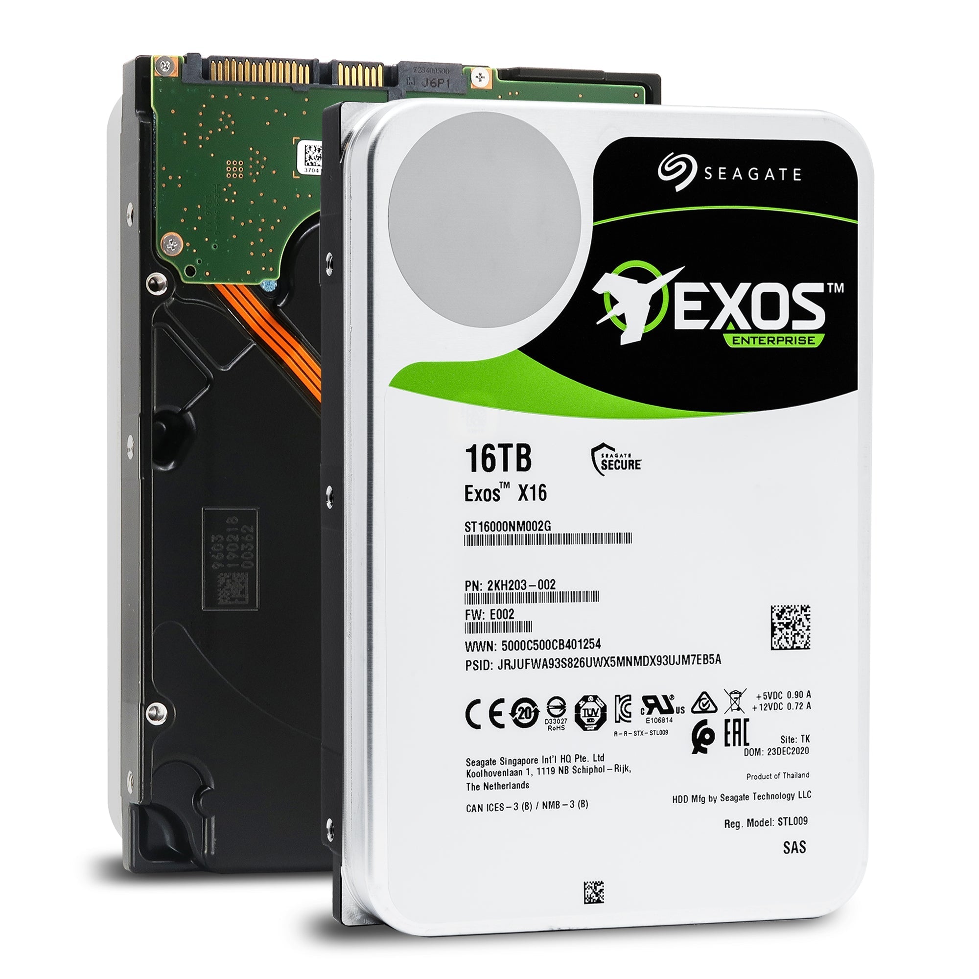 Seagate Exos X16 ST16000NM002G 16TB 7.2K RPM SAS 12Gb/s 512e/4Kn 3.5in Hard Drive