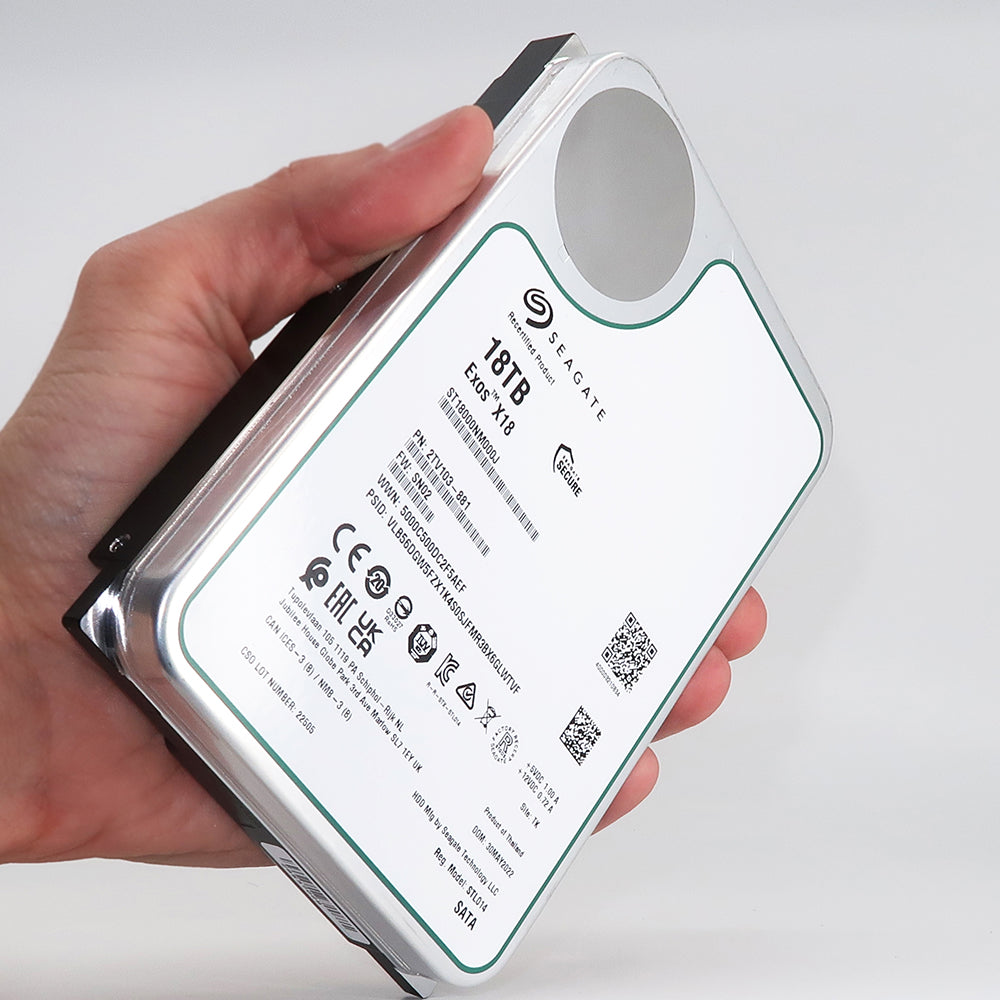 Seagate 18TB Hard Drive Exos X18 7200RPM SATA 6Gb/s 3.5" Manufacturer Recertified Enterprise HDD (ST18000NM000J)