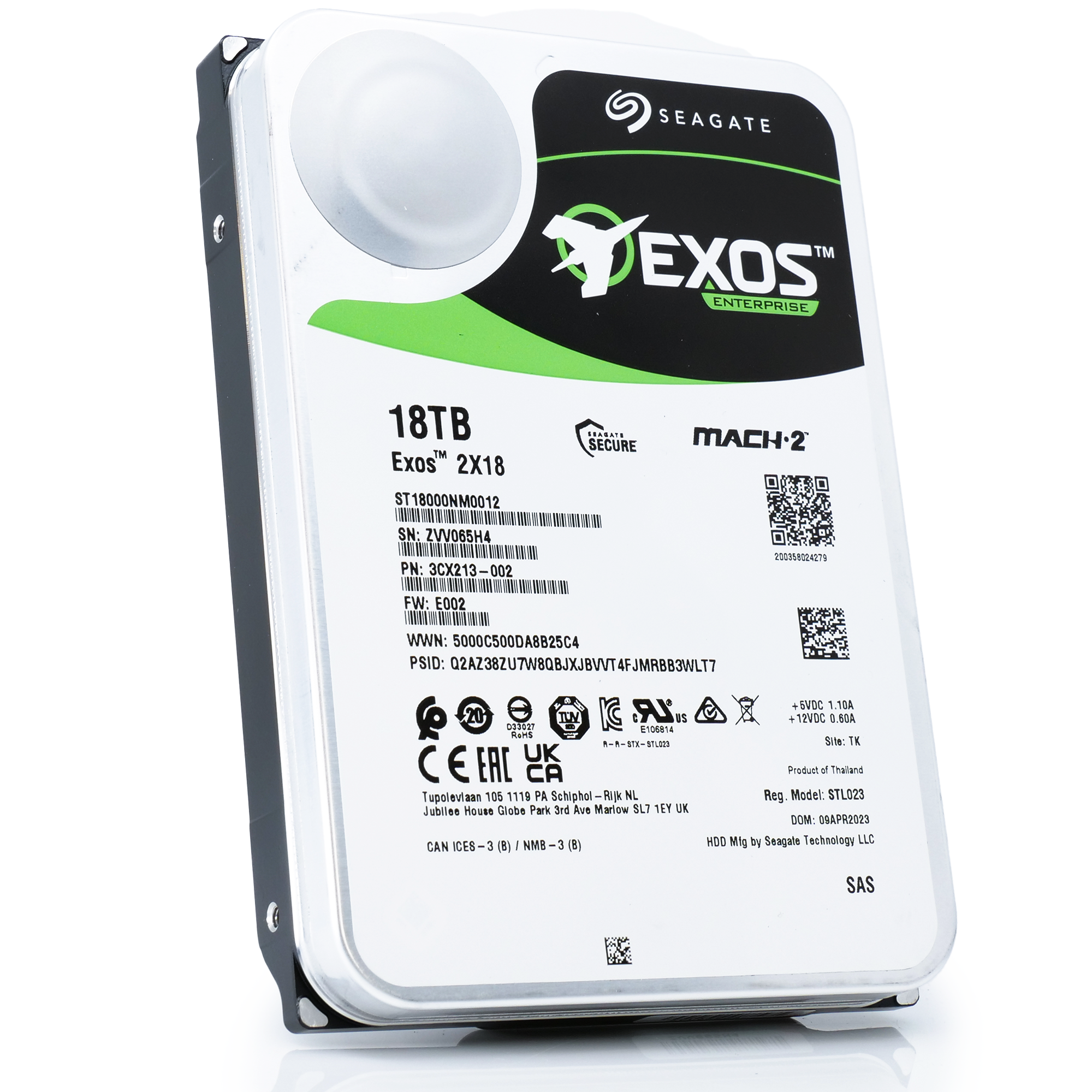 Seagate Exos 2X18 ST18000NM0012 18TB 7.2K RPM SAS 12Gb/s 512e SED Dual Actuator 3.5in Hard Drive