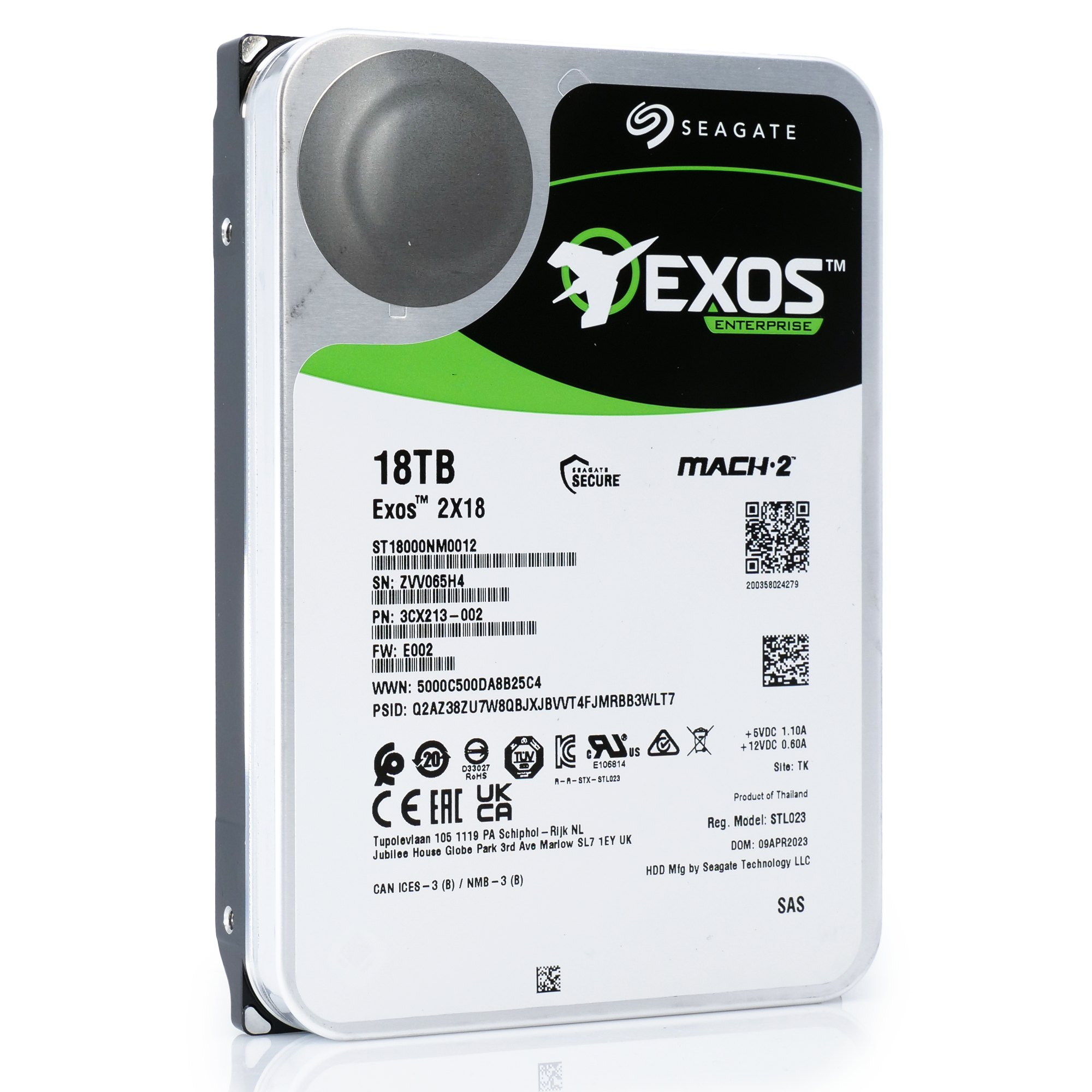 Seagate Exos 2X18 ST18000NM0012 18TB 7.2K RPM SAS 12Gb/s 512e SED Dual Actuator 3.5in Hard Drive