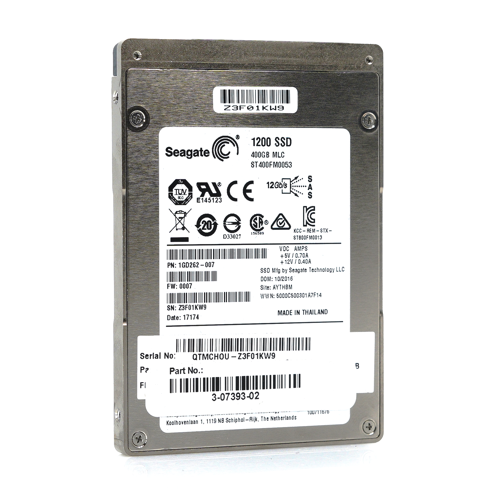 Seagate 1200 SSD ST400FM0053 400GB SAS 12Gb/s MLC High Endurance 10DWPD 2.5in Refurbished SSD