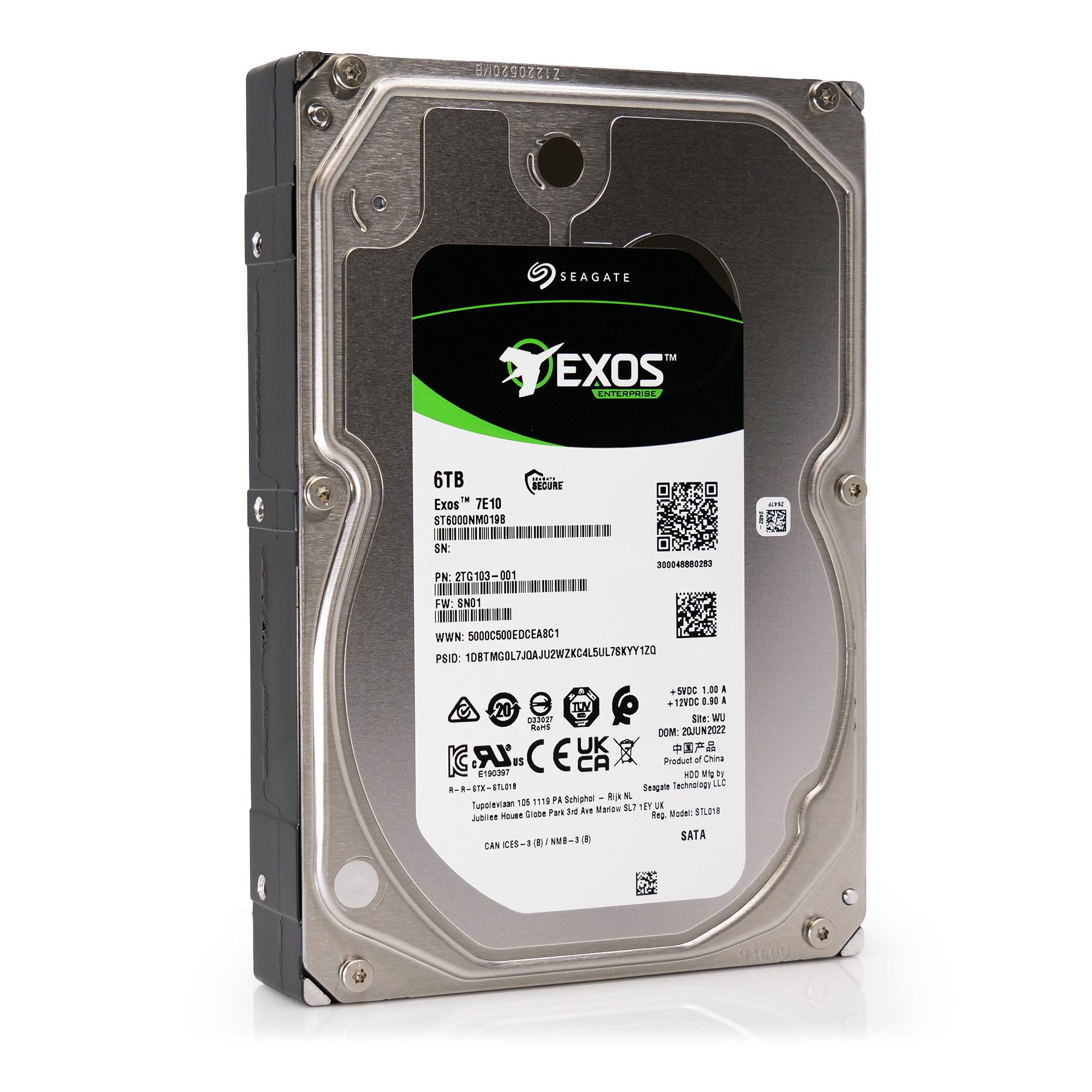 Seagate Exos ST6000NM019B 6TB 7200K RPM SATA 6Gb/s 3.5in Hard Drive