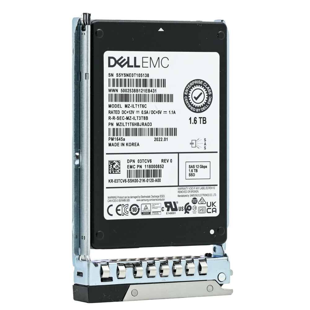 Dell G14 3TCV6 MZILT1T6HBJRAD3 1.6TB SAS 12Gb/s 3DWPD Mixed Use 2.5in Solid State Drive