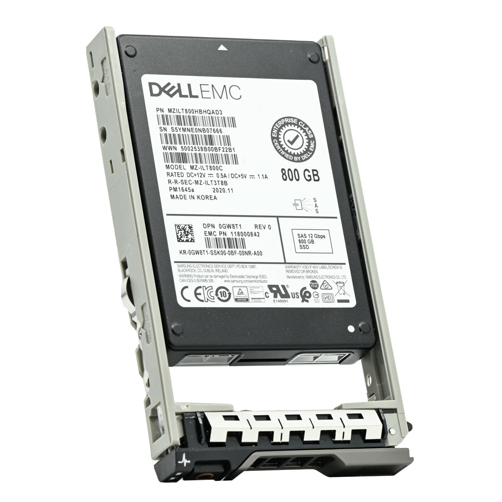 Dell G13 GW8T1 MZILT800HBHQAD3 800GB SAS 12Gb/s 3DWPD Mixed Use 2.5in Solid State Drive