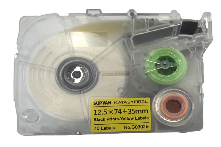 Flag label for for G15M-Pro label maker, yellow, 12.5mm x (74+35)mm, 70 pcs/roll, 20 rolls/pack