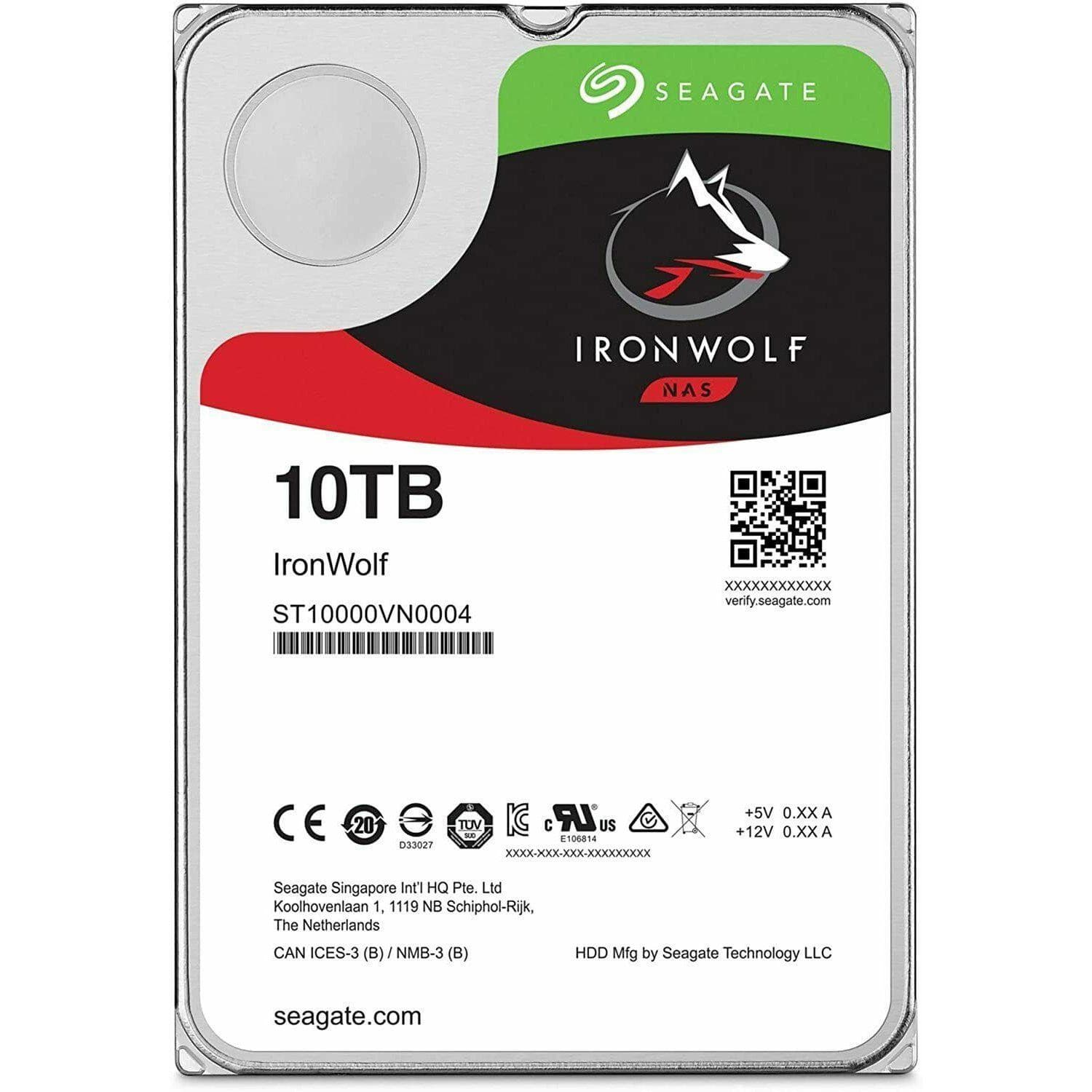 Seagate IronWolf 9.8TB Internal 7200RPM 3.5" (ST10000VN0004) NAS 763649117972-FoxTI