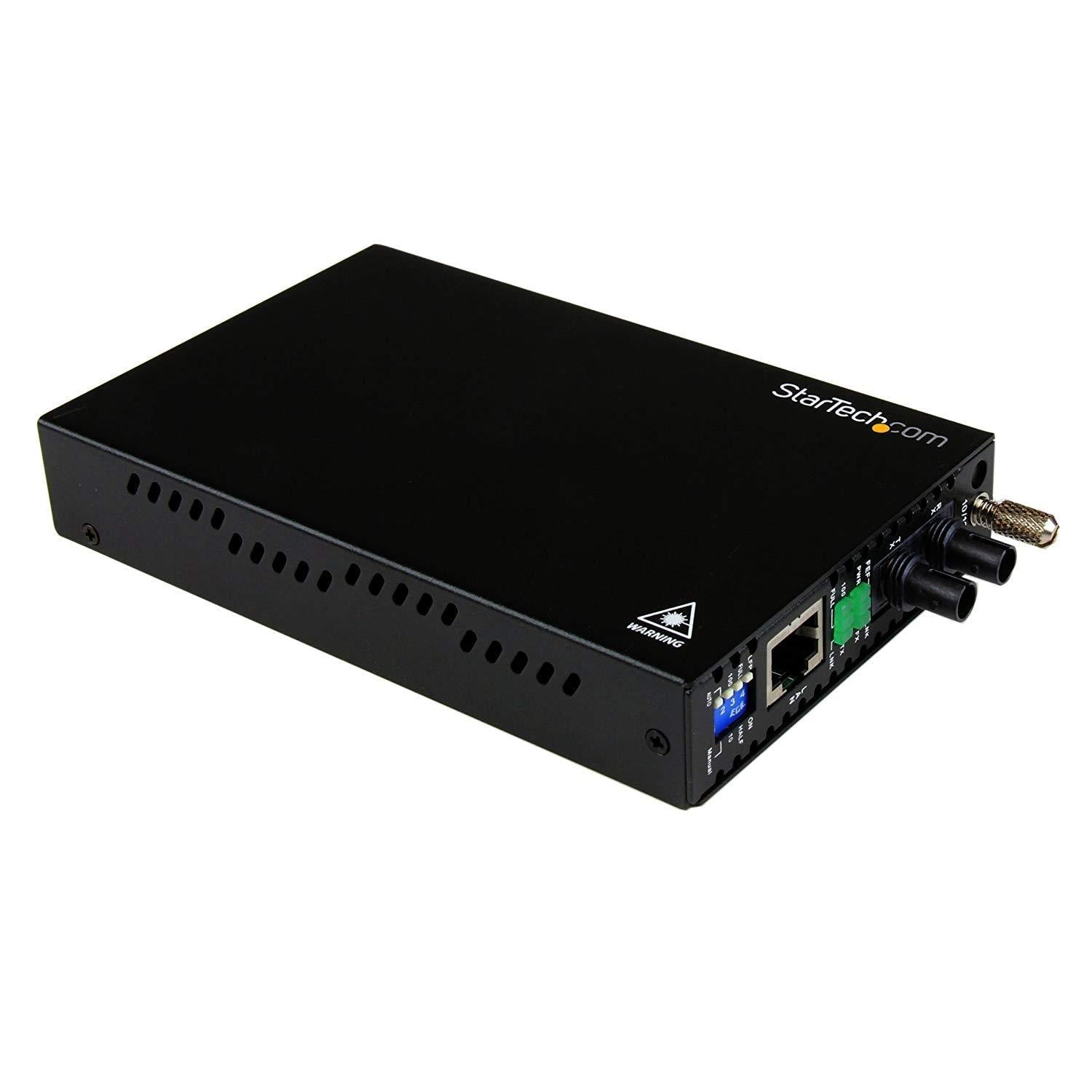 StarTech.com 10/100 Mbps Ethernet to Fiber Optic Media Converter - ST Multimode - 1310nm - 2km - Full/Half Duplex (MCM110ST2)-FoxTI