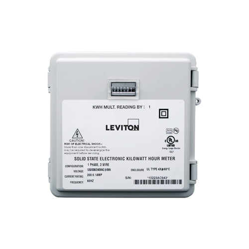 Leviton 6S201-B02 Mini Meter 2P/3W Outdoor Submeter for Revenue-Grade Energy Monitoring