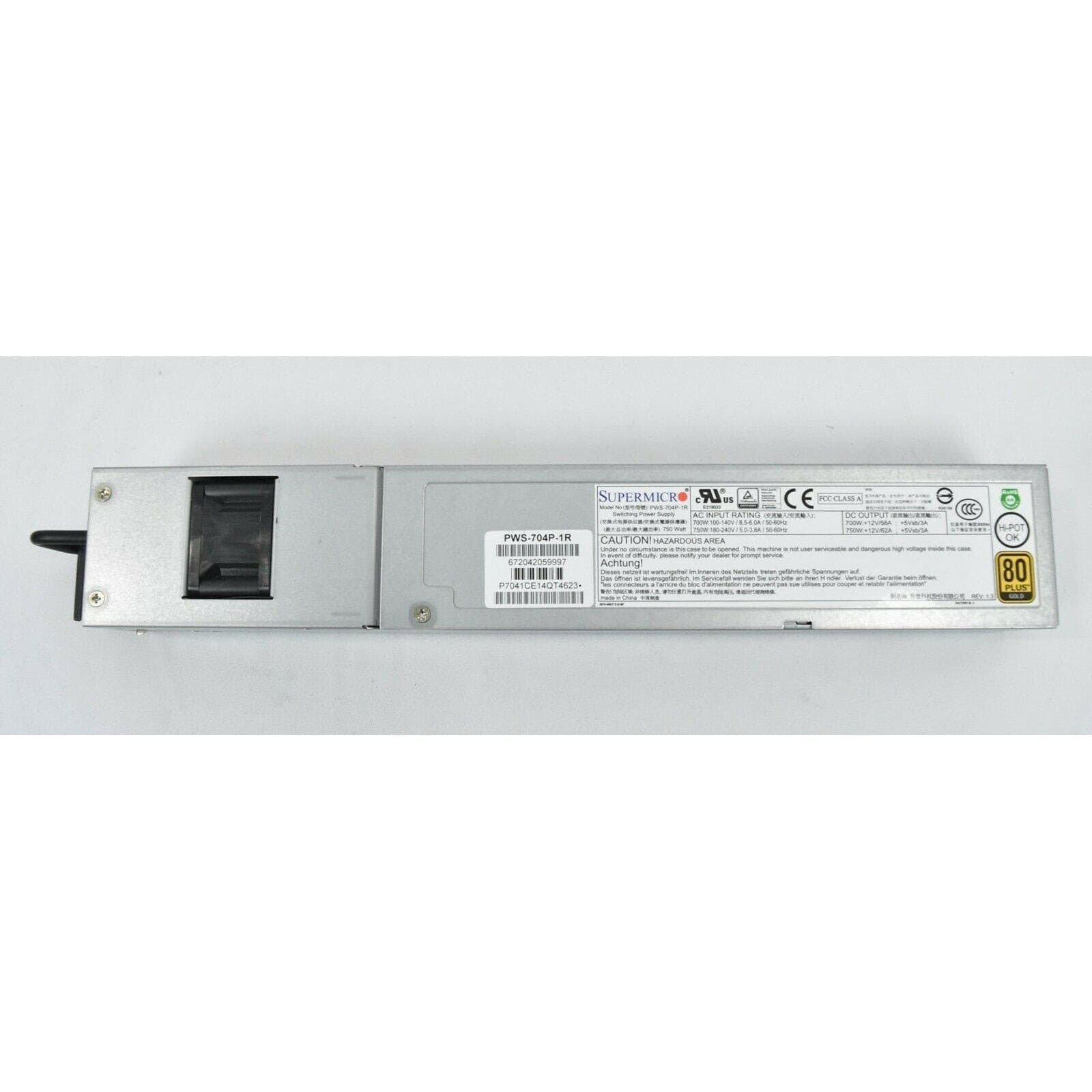 Supermicro PWS-704P-1R 750 Watt Server Power Supply 672042059997-FoxTI