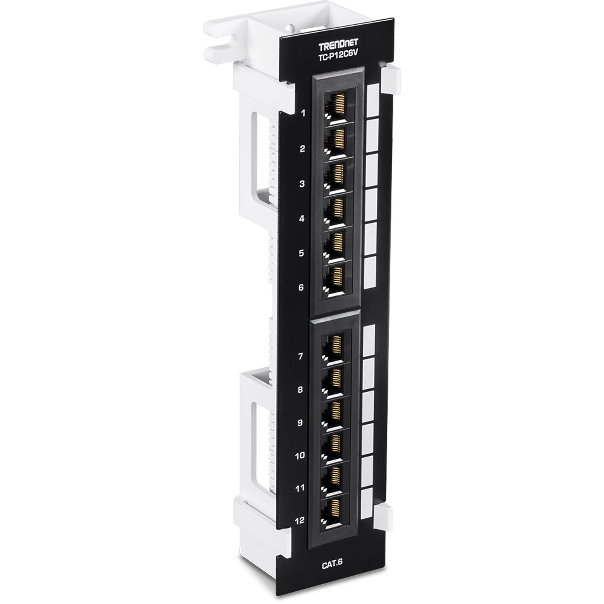 TRENDnet TC-P12C6V 12-Port Cat6 Unshielded Wall Mount Patch Panel with Included 89D Bracket