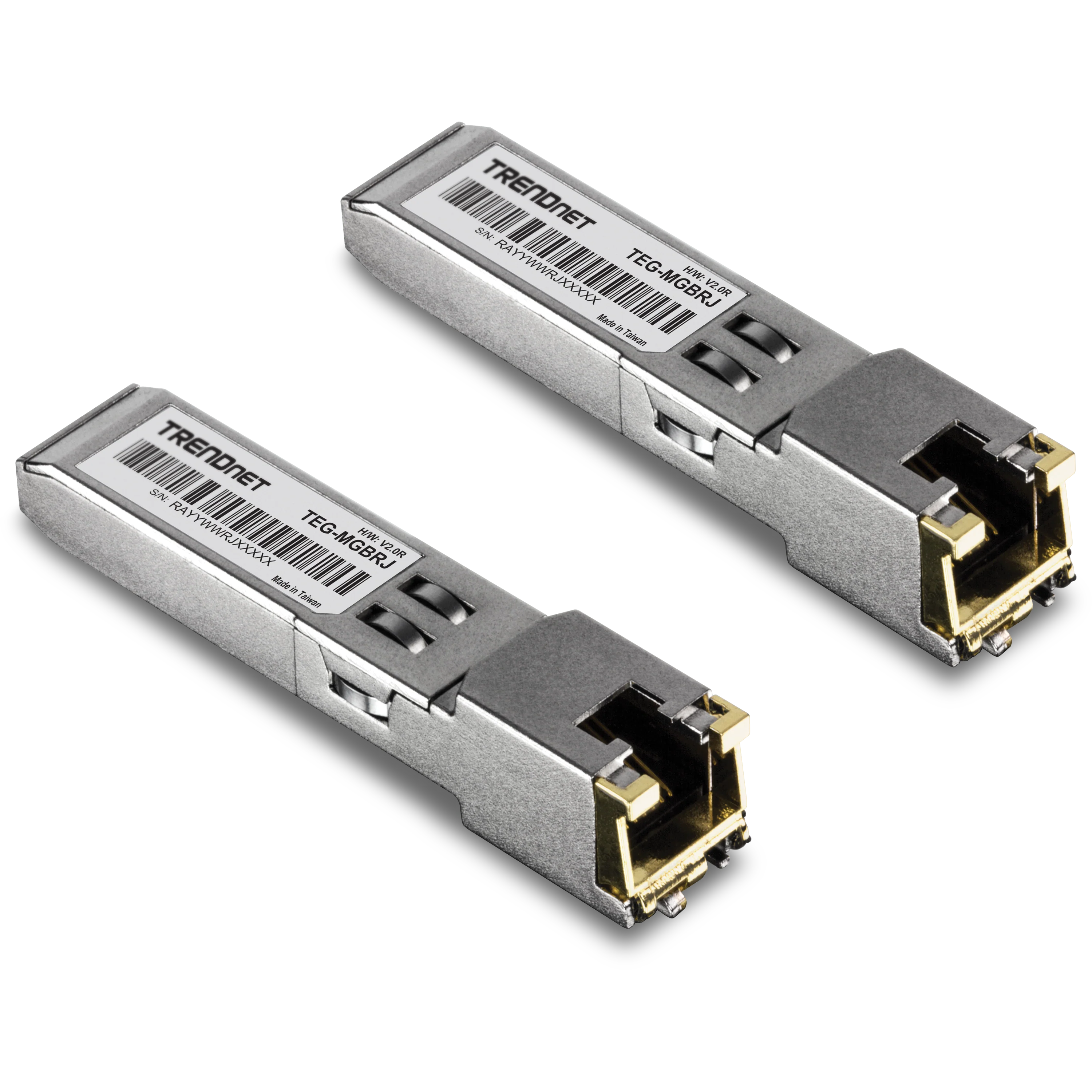 TRENDnet TEG-MGBRJ/2 2-Pack 1000BASE-T RJ45 Copper SFP Module