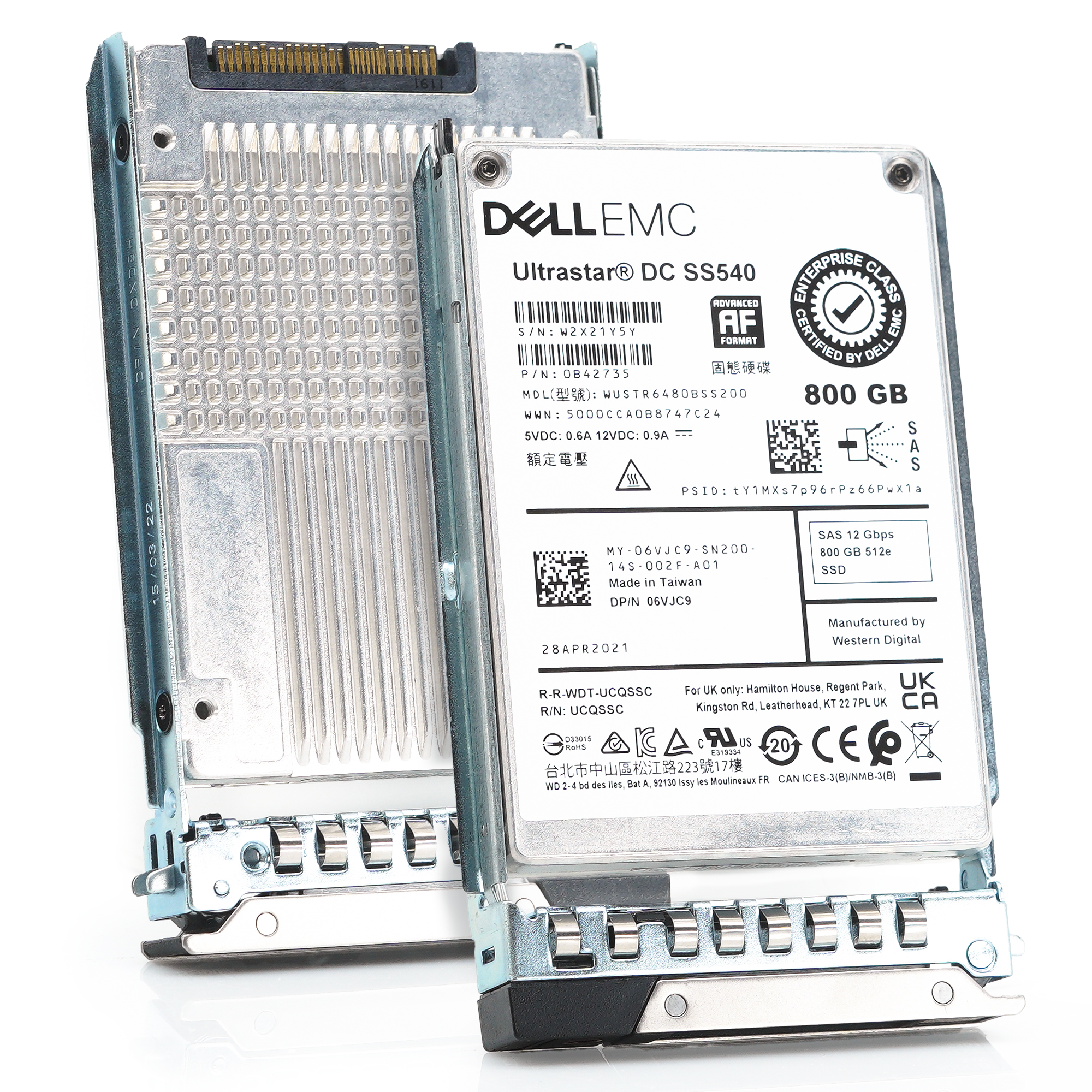 Dell G14 6VJC9 WUSTR6480BSS200 800GB SAS 12Gb/s 3DWPD Mixed Use 2.5in Recertified Solid State Drive