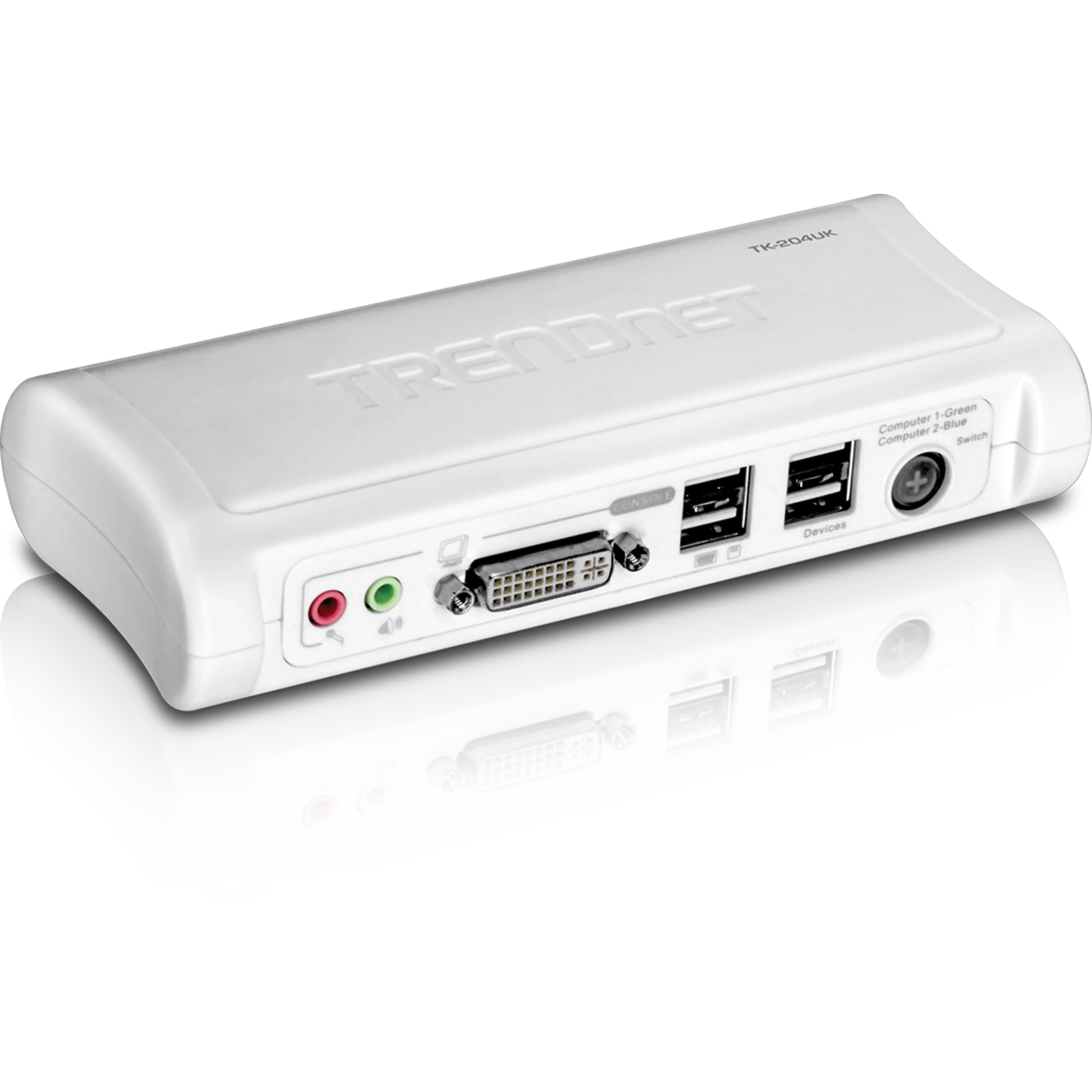 TRENDnet TK-204UK 2-Port DVI/USB KVM Switch Kit w/ Audio (Includes 2x KVM cables)