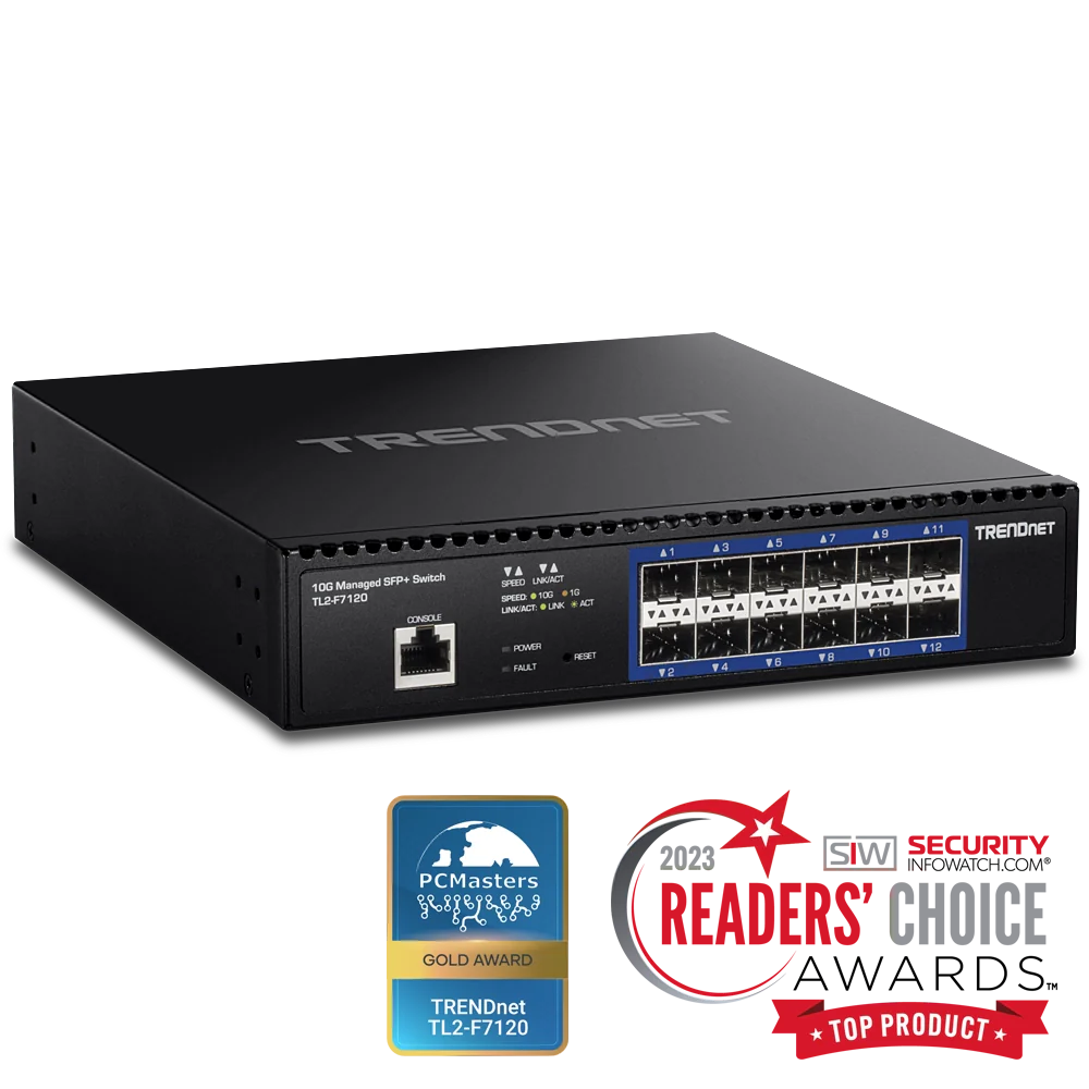 TRENDnet TL2-F7120 12-Port 10G Layer 2 Managed SFP+ Switch