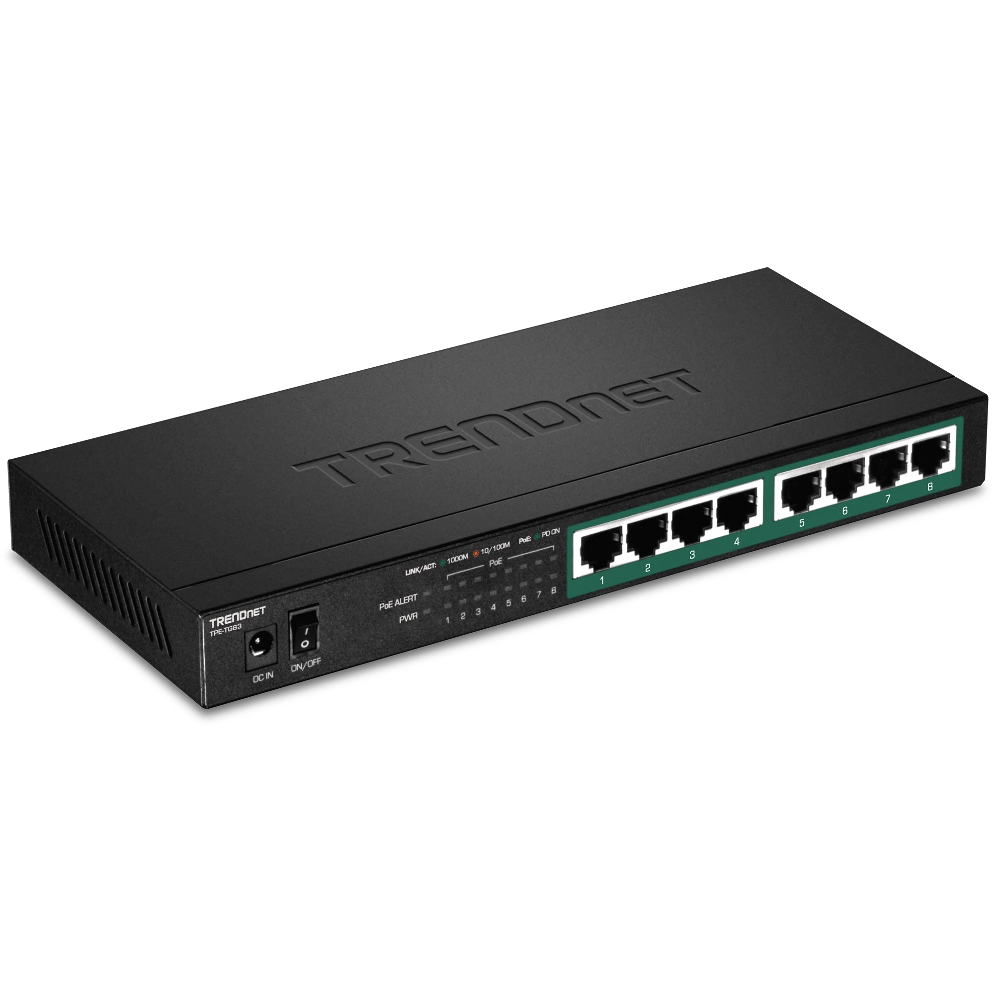 TRENDnet TPE-TG83 8-Port Gigabit PoE+ Switch (65W)