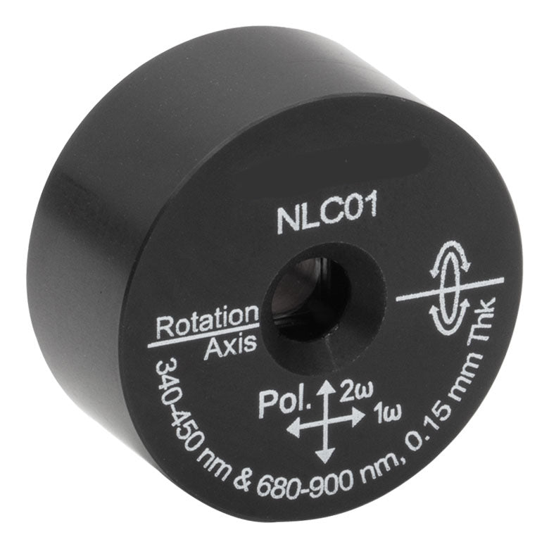 T-NLC01 - Ø1" Mounted β-BBO Crystal, 0.15 mm Thick, θ = 30.5°, 680 - 900 nm Fund., 340 - 450 nm SHG
