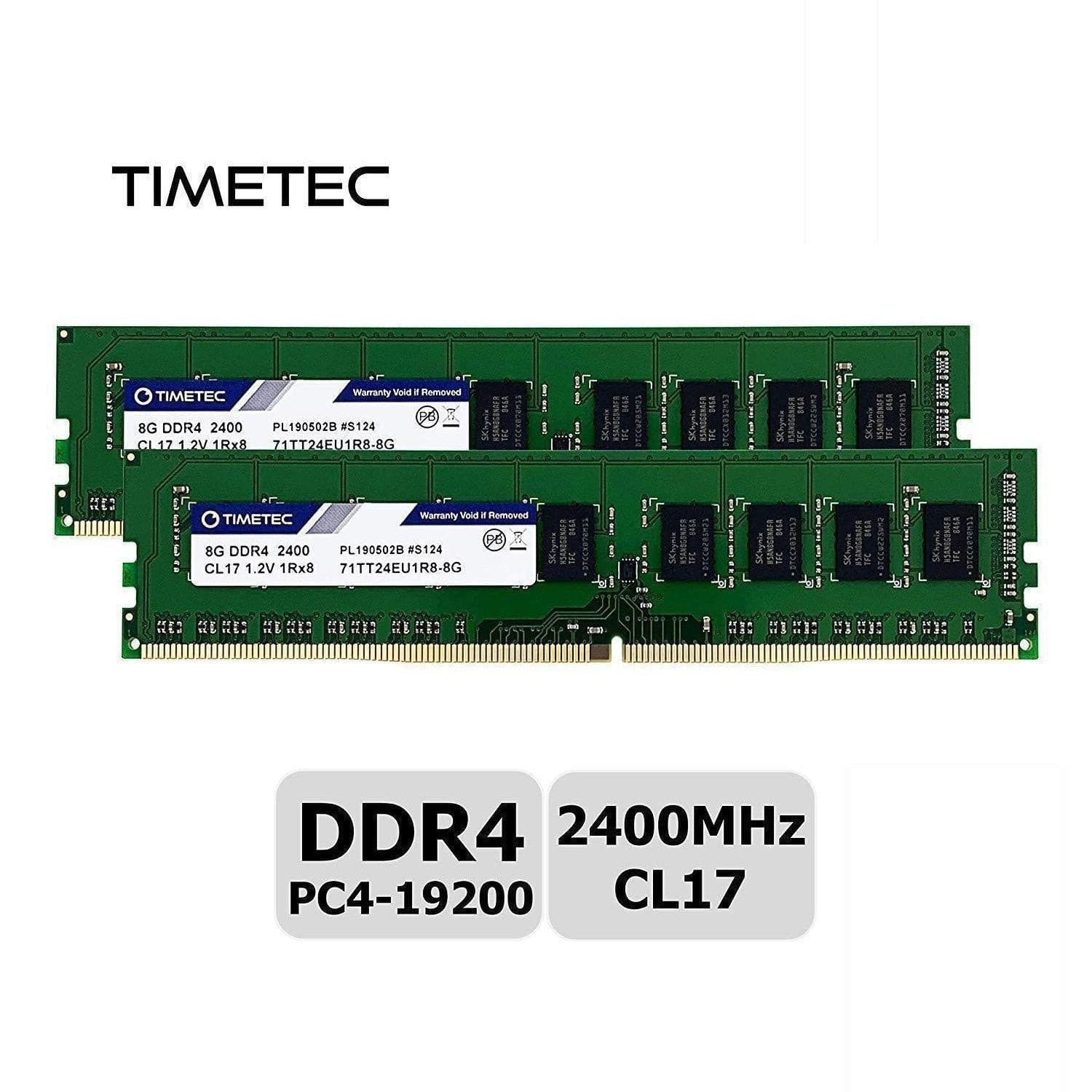 Timetec Hynix IC 32GB KIT (2x16GB) DDR4 2400MHz PC4-19200 Unbuffered ECC 1.2V CL17 2Rx8 Dual Rank 288 Pin UDIMM Server Memory RAM Module Upgrade (32GB KIT (2x16GB))-FoxTI