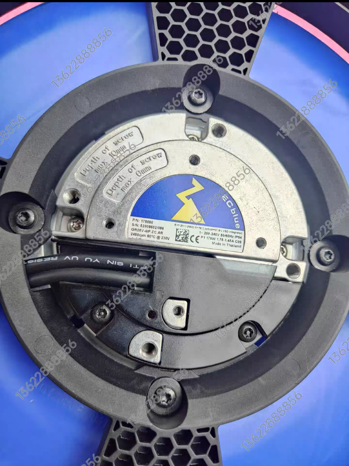 GR25V-4IP.ZC.AR  ZIEHL-ABEGG centrifugal fan 200-240V 0.17KW 1.75A 2480rpm