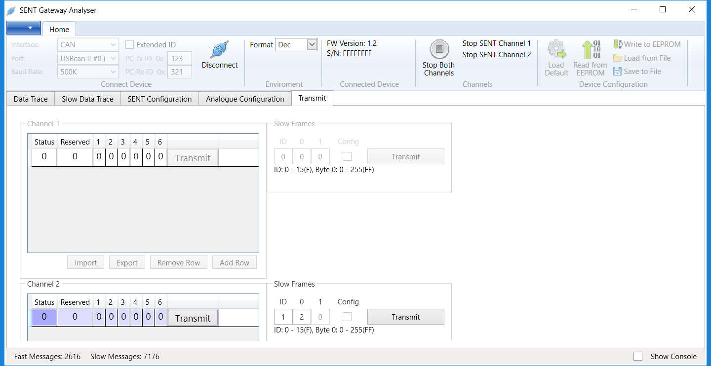 SAE J2716 (SENT) to CAN Gateway