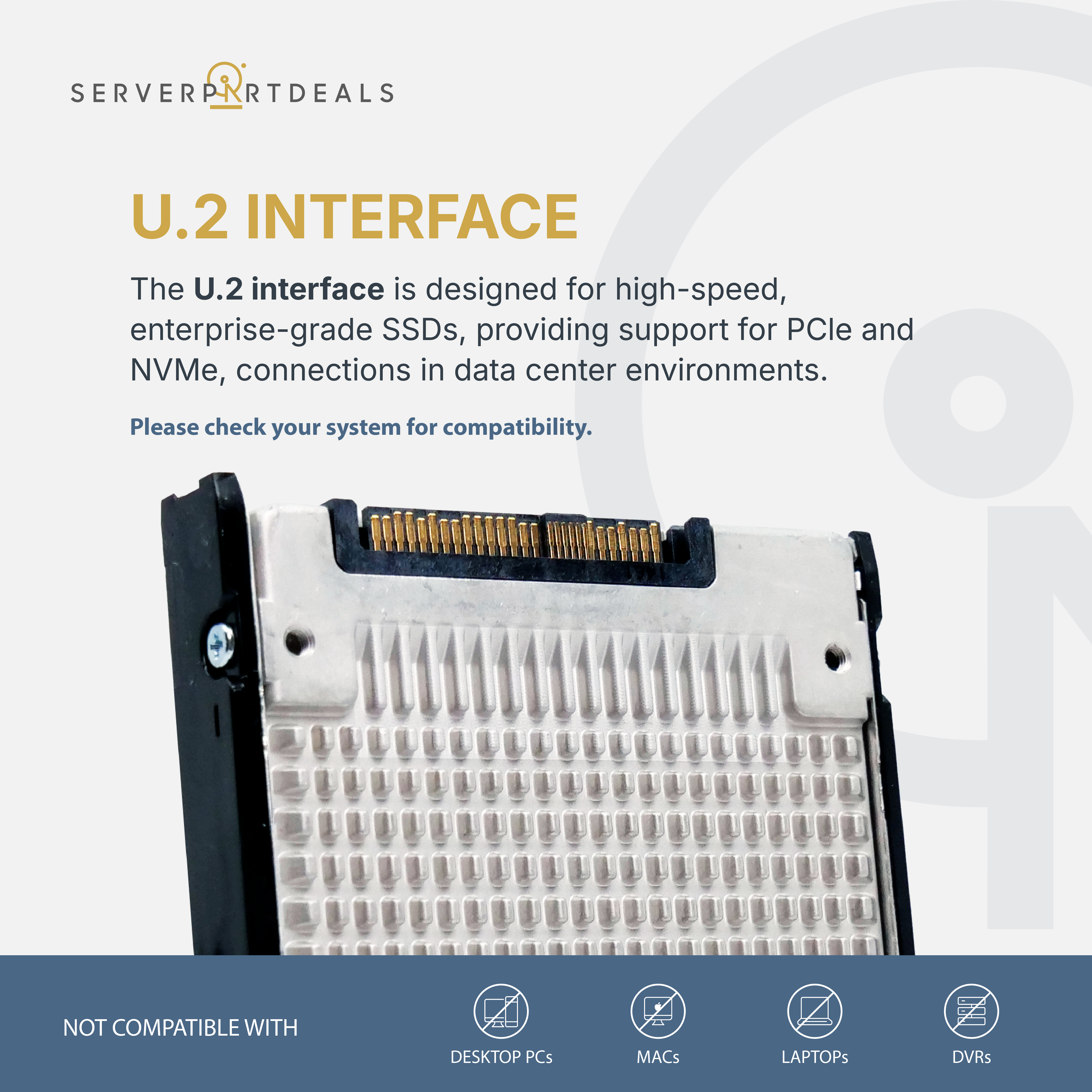 Dell/Intel DC P4510 SSDPE2KX040T8T 4TB PCIe Gen 3.1 X4 4GB/s 3D TLC 1DWPD U.2 NVMe 2.5in Refurbished SSD
