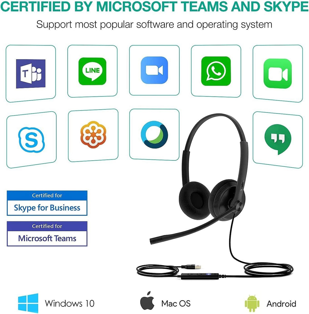 Yealink UH34 Lite Dual/Mono USB-A Wired Headset
