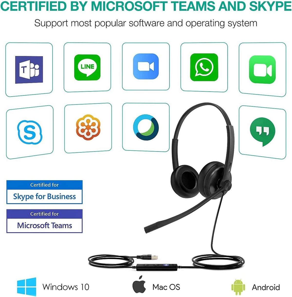 Yealink UH34 SE Dual/Mono USB Wired Headset