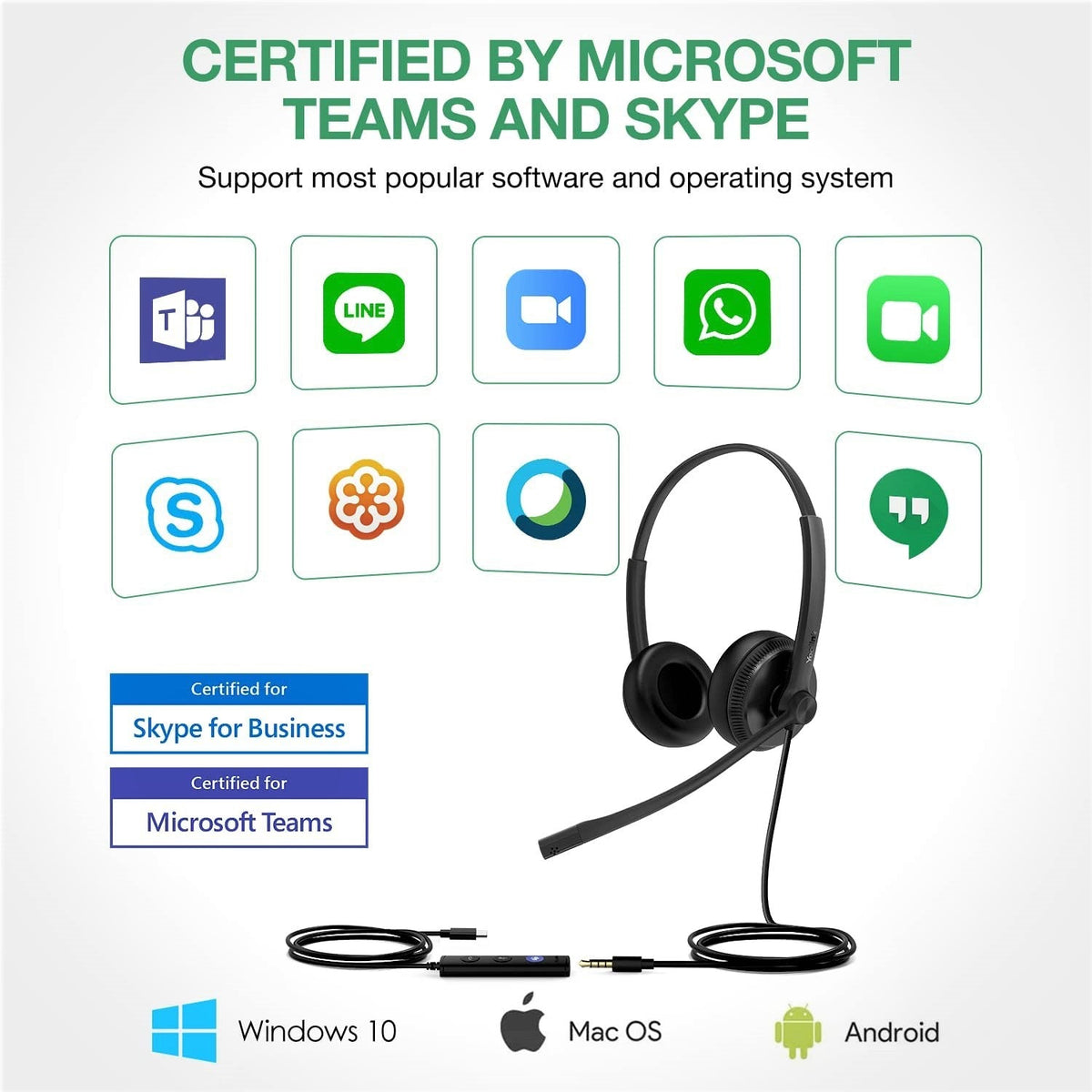 Yealink UH34 SE Dual/Mono USB Wired Headset