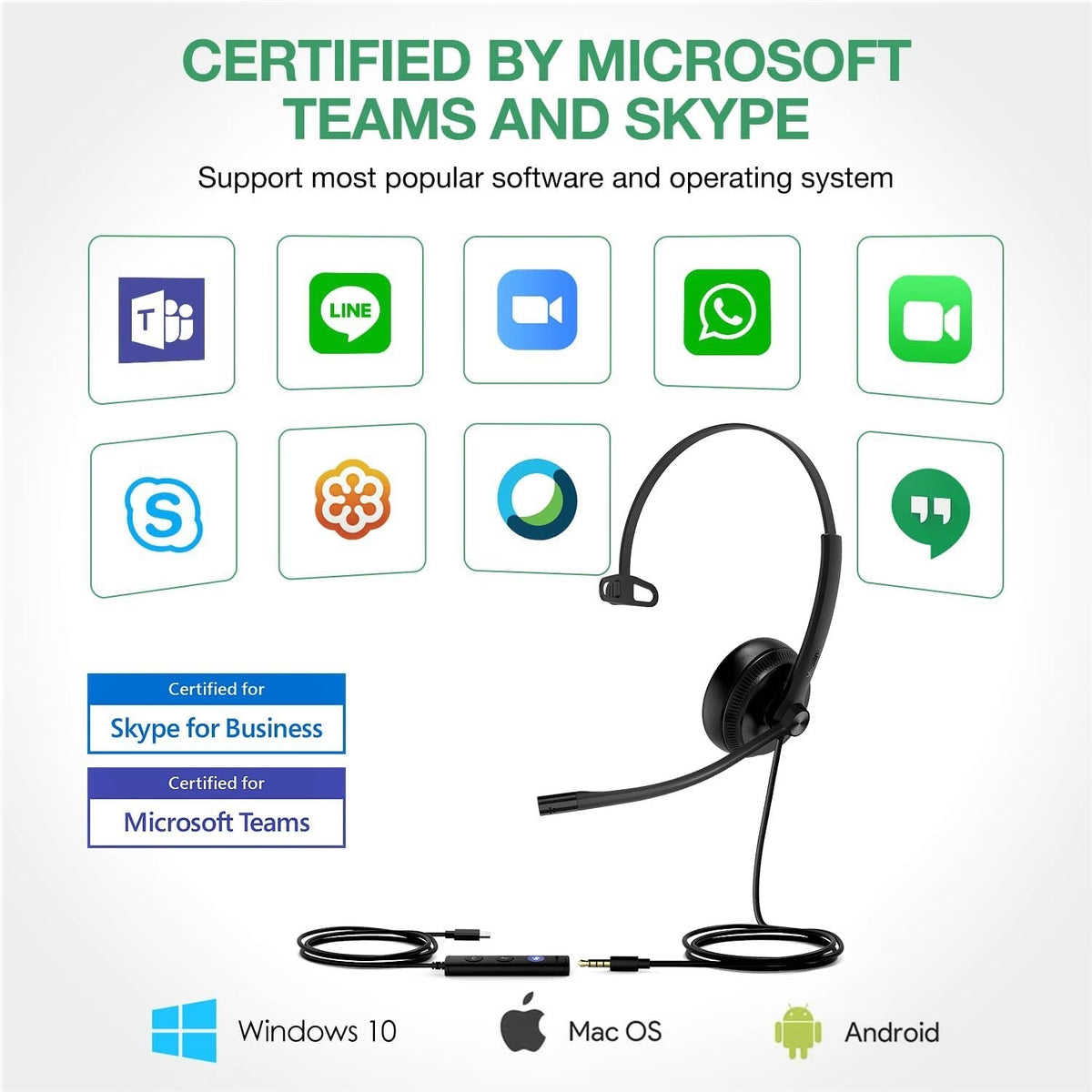 Yealink UH34 SE Dual/Mono USB Wired Headset