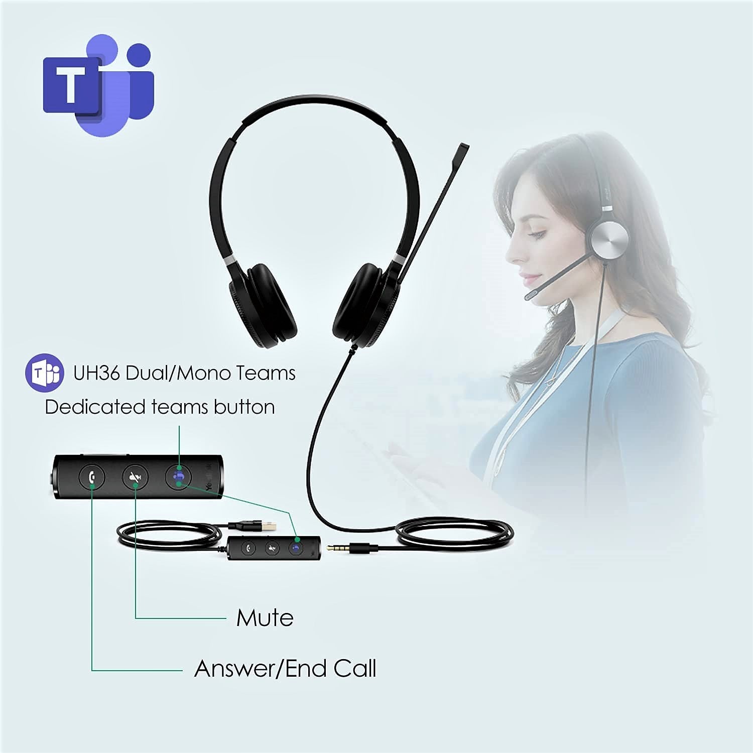 Yealink UH36 Dual/Mono USB Wired Headset
