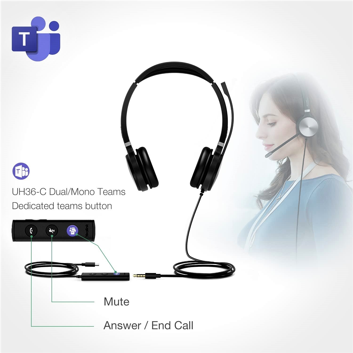 Yealink UH36 Dual/Mono USB Wired Headset