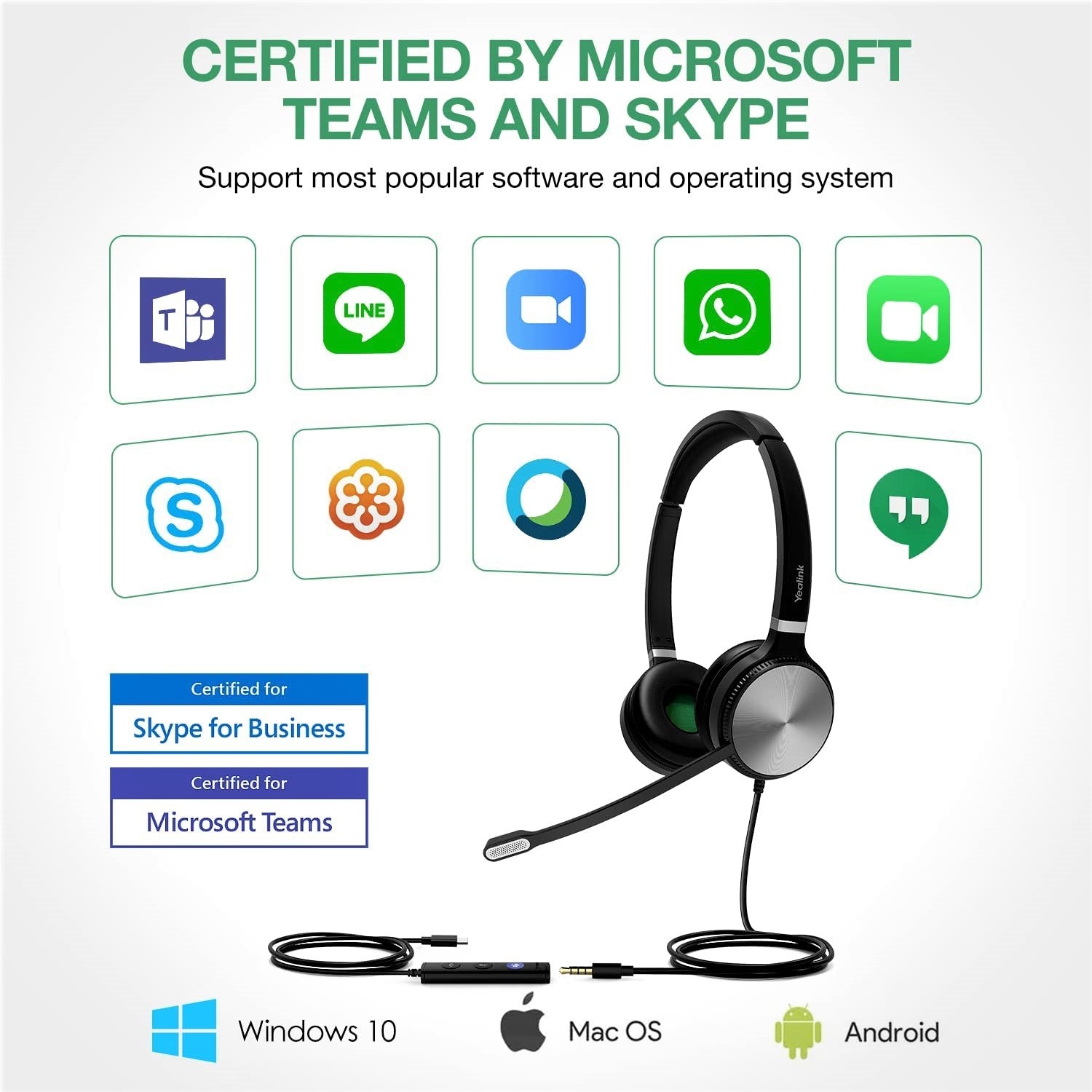 Yealink UH36 Dual/Mono USB Wired Headset