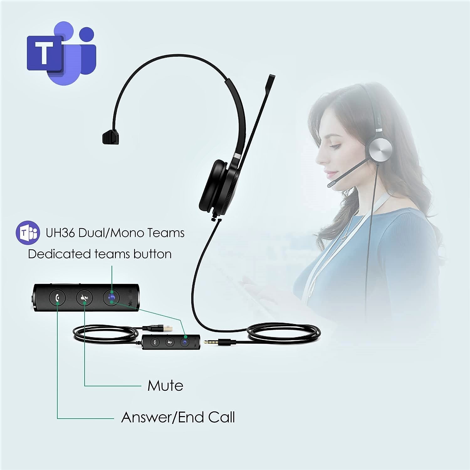 Yealink UH36 Dual/Mono USB Wired Headset