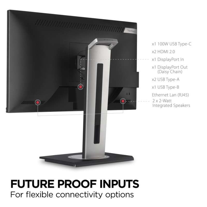 Viewsonic 27" QHD USB-C Docking Monitor with 100W Power Delivery & RJ45