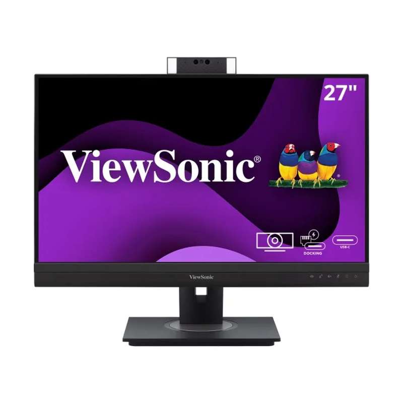 Viewsonic VG2757V-2K - 27" 1440p Video Conferencing Monitor with Windows Hello Compatible IR Webcam, 90W USB-C, RJ45 Ethernet