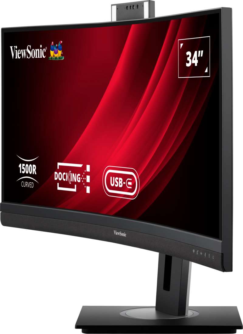 Viewsonic 34" UWQHD Curved Video Conferencing Docking Monitor with Windows Hello IR Webcam