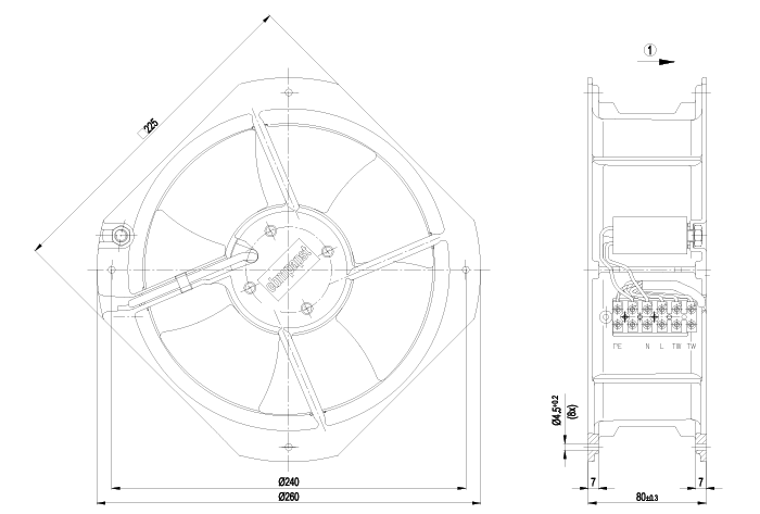 W2E200-HH38-12 ebm-papst FAN 230V