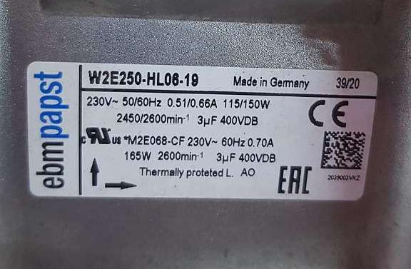 W2E250-HL06-19 ebm-papst AC Axial Fan