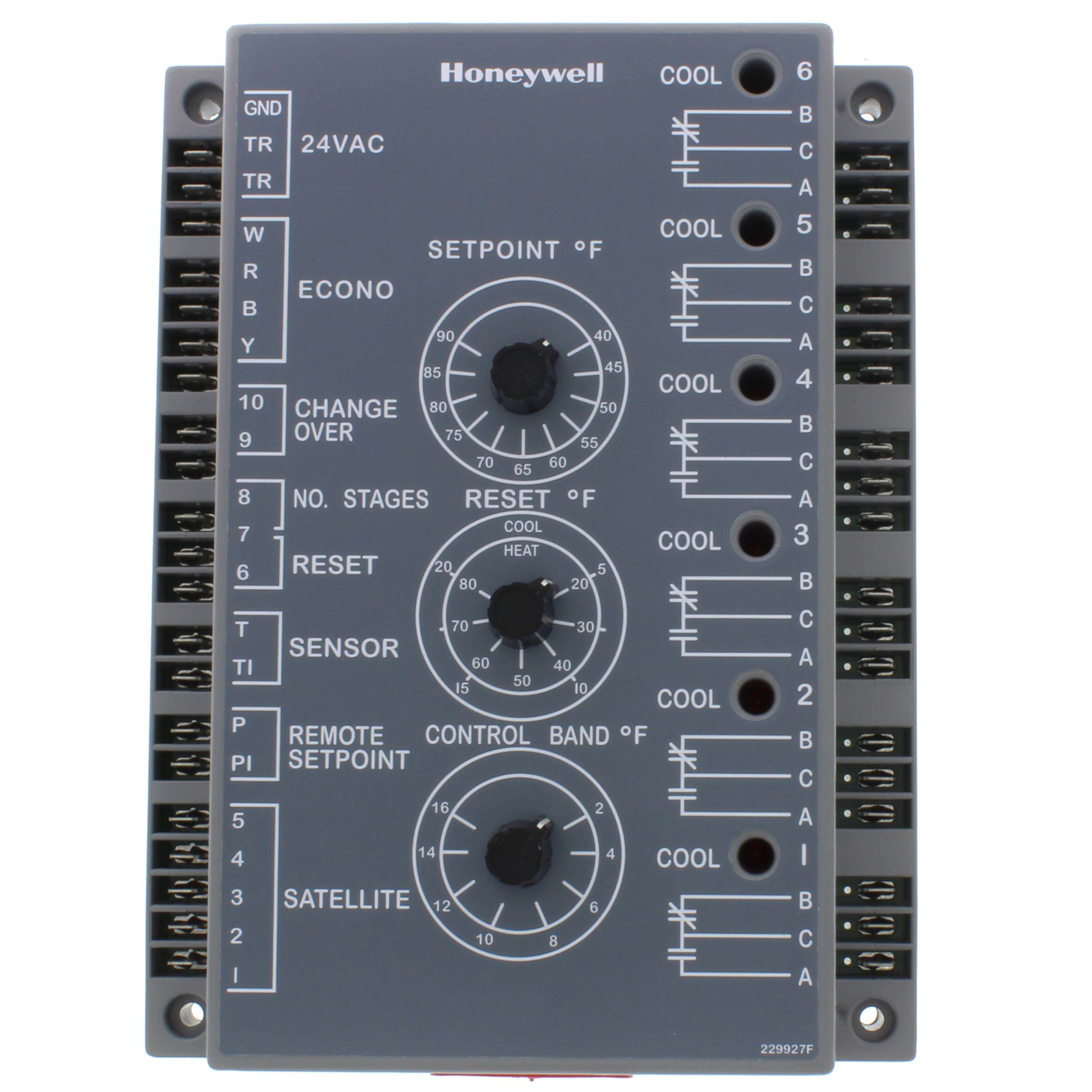 Honeywell W7100A1053 Discharge Air Temperature Controller 6-Stage 40–90°F HVAC Control