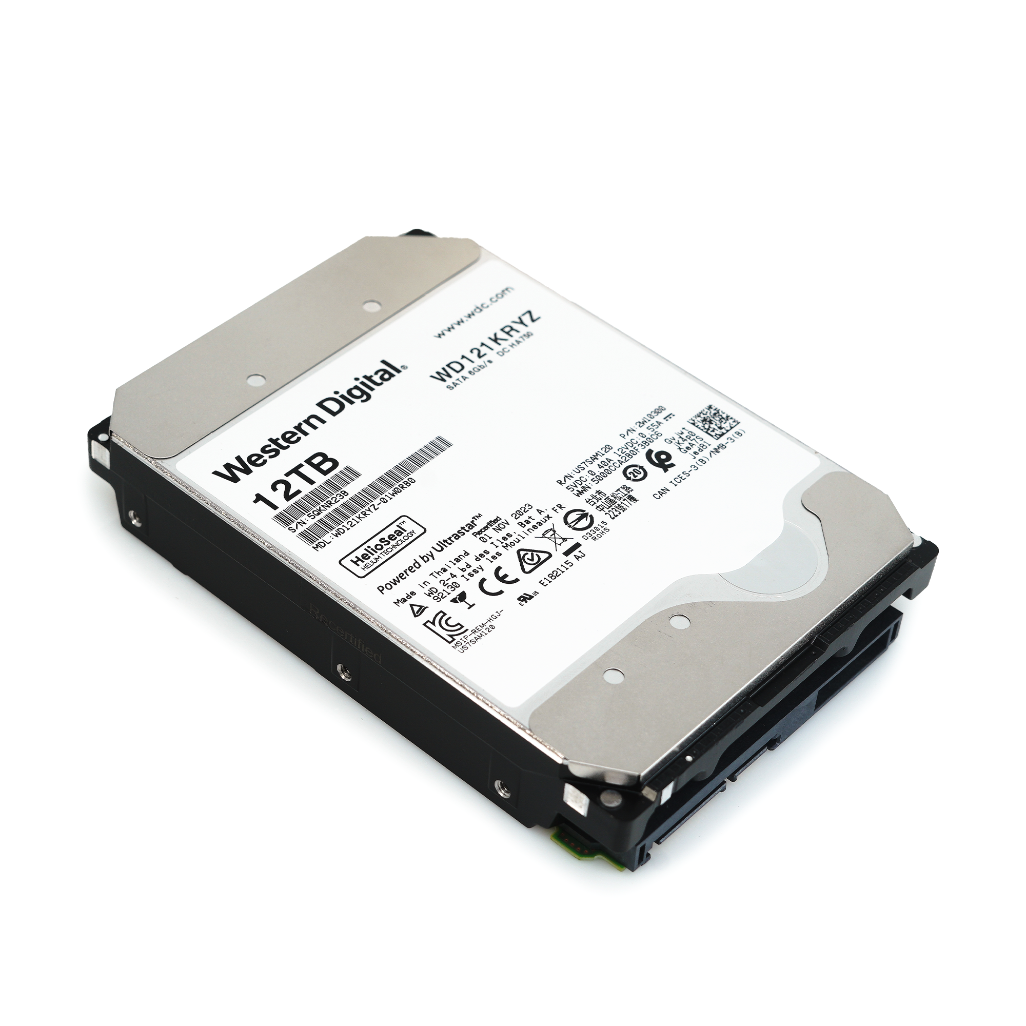 Western Digital Gold WD121KRYZ 12TB 7.2K RPM SATA 6Gb/s 512e Enterprise 3.5in Recertified Hard Drive