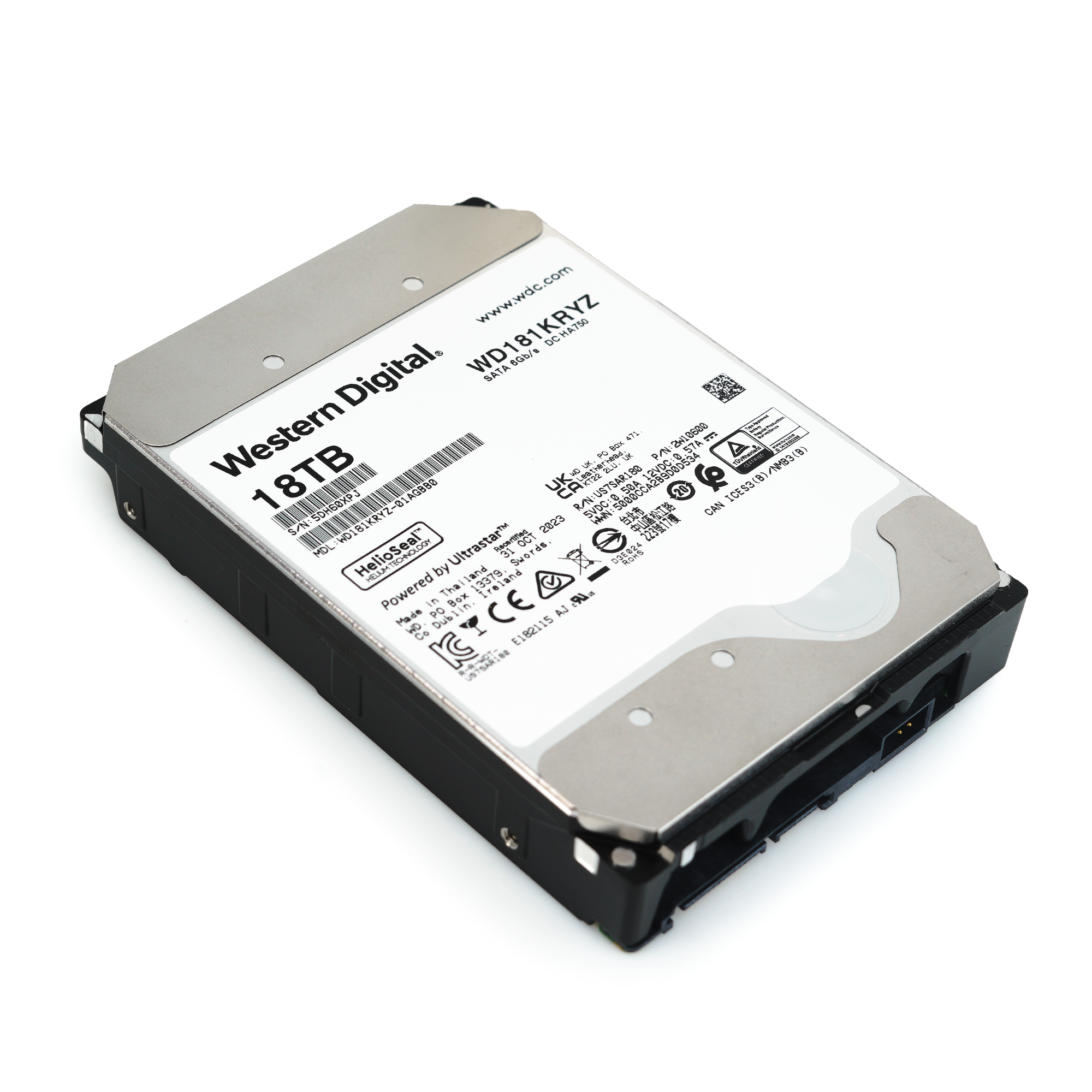 Western Digital Gold WD181KRYZ 18TB 7.2K RPM SATA 6Gb/s 512e Enterprise 3.5in Recertified Hard Drive