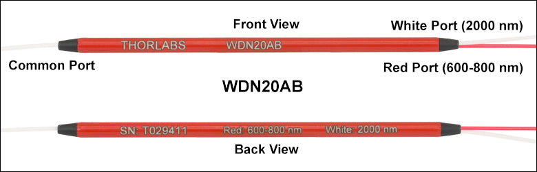 T-WDN20BB - 2000 nm / 600 - 800 nm Wavelength Division Multiplexer, No Connectors