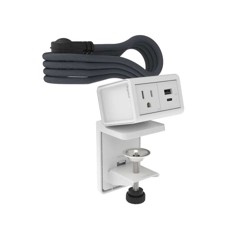 Wiremold dash Desktop Power Center, 1 Outlet and 1 USB A/C, White