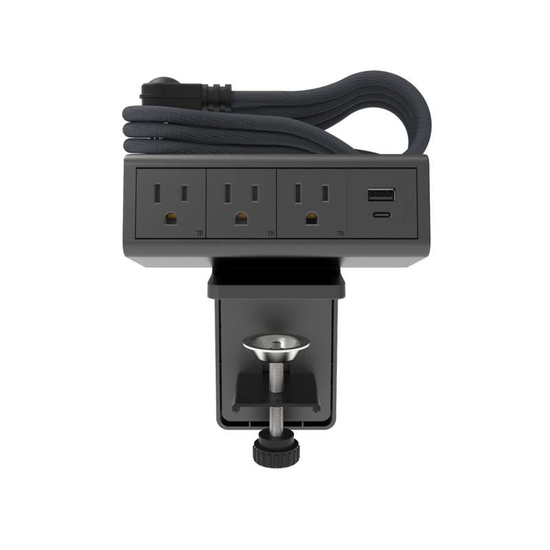 Wiremold dash Desktop Power Center, 3 Outlets and 1 USB A/C, Graphite